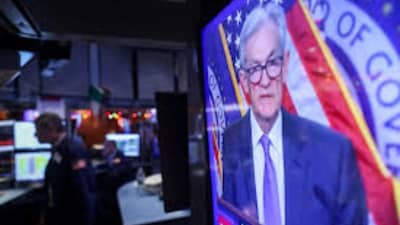 Jerome Powell speaking on the floor of the New York Stock Exchange on Dec. 10. (Bloomberg)