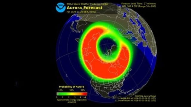 NOAA aruroa borealis forecast./ (Image X)