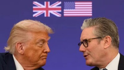 US President Donald Trump with UK PM Keir Starmer. (AP Photo) 