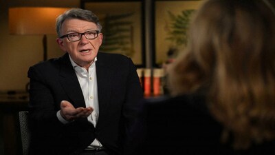 Peter Mandelson, former British ambassador to the U.S., attends an interview pre-recorded for the BBC's 'Sunday with Laura Kuenssberg' TV programme, in London, Britain, January 10, 2026. Jeff Overs/BBC/Handout via REUTERS THIS IMAGE HAS BEEN SUPPLIED BY A THIRD PARTY. NO RESALES. NO ARCHIVES. MANDATORY CREDIT.  NOT FOR USE MORE THAN 21 DAYS AFTER ISSUE. YOU MAY USE THIS PICTURE WITHOUT CHARGE ONLY FOR THE PURPOSE OF PUBLICISING OR REPORTING ON CURRENT BBC PROGRAMMING, PERSONNEL OR OTHER BBC OUTPUT OR ACTIVITY WITHIN 21 DAYS OF ISSUE. ANY USE AFTER THAT TIME MUST BE CLEARED THROUGH BBC PICTURE PUBLICITY. PLEASE CREDIT THE IMAGE TO THE BBC AND ANY NAMED PHOTOGRAPHER OR INDEPENDENT PROGRAMME MAKER, AS DESCRIBED IN THE CAPTION.