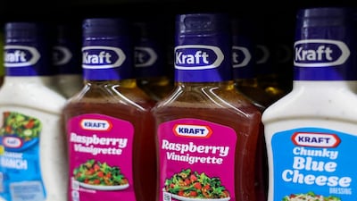 FILE PHOTO: Kraft salad dressing for sale at a supermarket in Queens, New York City, U.S., September 3, 2025, after Kraft Heinz (KHC.O) announced it would split its grocery and sauces businesses into two publicly traded companies. REUTERS/Kylie Cooper/File Photo
