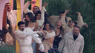 Football - NFL - Super Bowl LX - New England Patriots v Seattle Seahawks - Levi's Stadium, Santa Clara, California, United States - February 8, 2026 Bad Bunny performs alongside celebrities including Jessica Alba during the halftime show REUTERS/Jeenah Moon