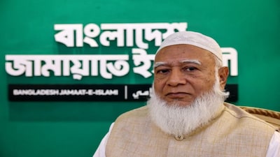 FILE PHOTO: Shafiqur  Rahman, Ameer (President) Jamaat-e-Islami, poses for a photograph after an interview with Reuters, in Dhaka, Bangladesh, December 31, 2025. REUTERS/Kazi Salahuddin/File Photo