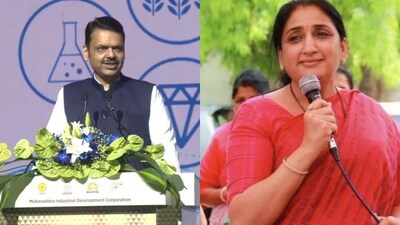 Maharashtra CM Devendra Fadnavis and Deputy CM Sunetra Pawar. 