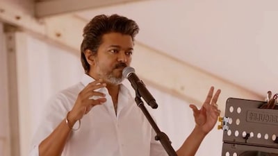 TVK chief Vijay at Vellore rally (Screengrab) 