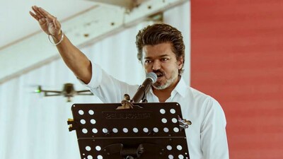 TVK's Vijay at Vellore rally. (PTI Photo) 