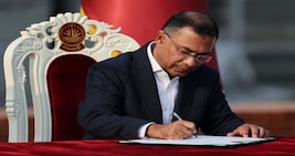Tarique Rahman signs in as the new Prime Minister during an oath taking ceremony administered by Bangladesh’s President Mohammed Shahabuddin at the South Plaza of the parliament building, following BNP's landslide victory in the national polls, in Dhaka, Bangladesh, February 17, 2026. REUTERS/Mohammad Ponir Hossain