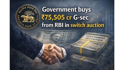 सरकार ने स्विच नीलामी में RBI से ₹75,505 करोड़ के G-Secs खरीदे.