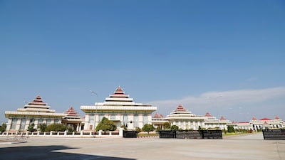 FILE PHOTO: Parliament compound buildings are seen ahead of the opening of the congress in Naypyidaw, Myanmar, January 29, 2021. REUTERS/Thar Byaw/File Photo