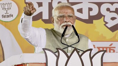 **EDS: THIRD PARTY IMAGE** In this image received on March 14, 2026, Prime Minister Narendra Modi addresses the gathering during a public meeting, in Kolkata, West Bengal. (@NarendraModi/YT via PTI Photo)(PTI03_14_2026_000117B)