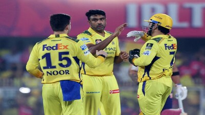 Cricket - Indian Premier League - IPL - Rajasthan Royals v Chennai Super Kings - ACA Stadium, Guwahati, India - March 30, 2025 Chennai Super Kings' Ravichandran Ashwin celebrates with teammates after taking the wicket of Rajasthan Royals' Nitish Rana REUTERS/Stringer