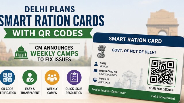 India Green Ration Card Code Delhi plans smart ration cards with QR codes, CM announces weekly camps ...