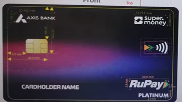 The Axis Bank SuperMoney RuPay Credit Card enables credit-based UPI payments via RuPay QR codes, with cashback on eligible transactions. It is positioned with a lifetime-free fee structure and includes standard features such as fuel surcharge waivers.