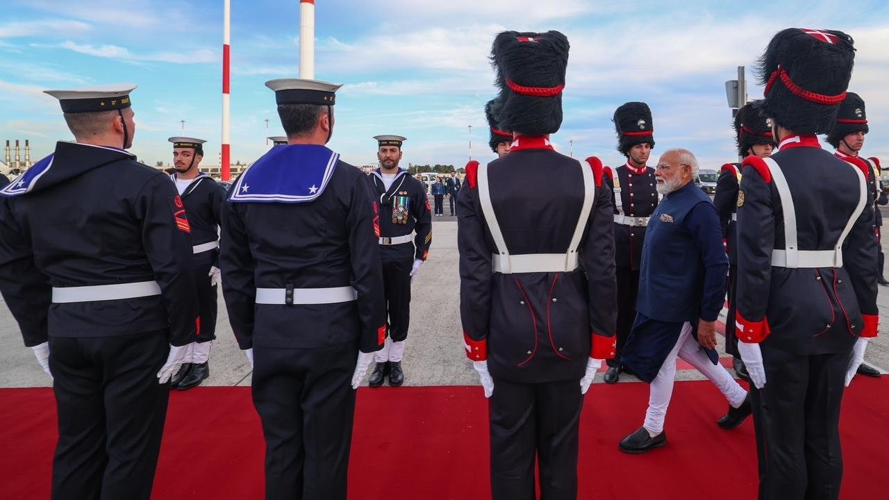 PM Modi in Italy. (Image X)