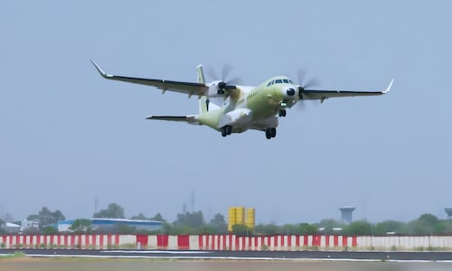 Watch | First made-in-India C-295 military transport aircraft completes maiden test flight