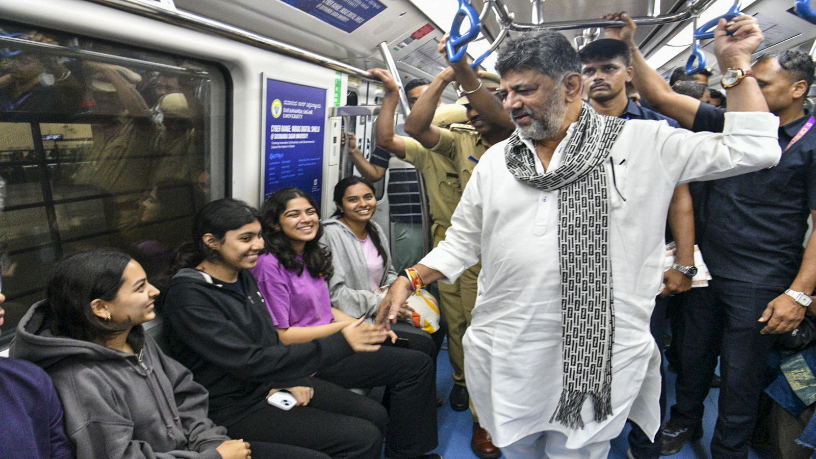 Karnataka CM DK Shivakumar rides metro to Kanakapura, announces medical college and local jobs push