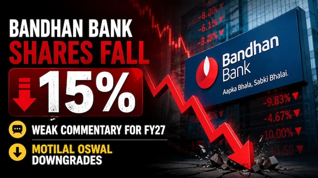 Bandhan Bank shares fall 16% on RoA guidance cut after Q1, Motilal Oswal downgrade