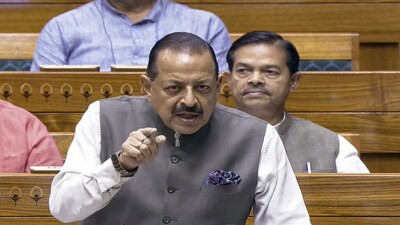 **EDS: THIRD PARTY IMAGE; SCREENGRAB VIA SANSAD TV** New Delhi: MoS Jitendra Singh speaks in the Lok Sabha during the Monsoon session of Parliament, in New Delhi, Tuesday, July 28, 2026. (Sansad TV via PTI Photo)(PTI07_28_2026_000219B)