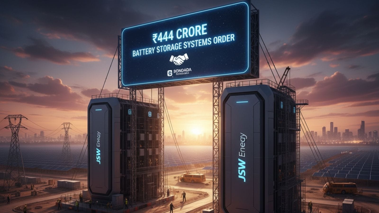 JSW Energy bags ₹444 crore battery storage order from Bondada Renewable