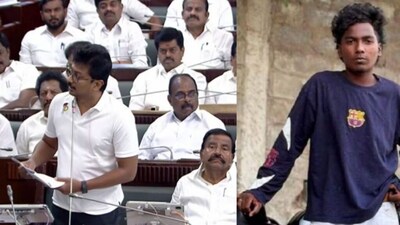 Leader of Opposition in Tamil Nadu Assembly, Udayanidhi Stalin, (left) has criticised the CM Vijay Josephs’ government for inaction in the murder of a college student (right) from the Scheduled Caste community by an armed gang of students in Coimbatore on August 10. (Images X)
