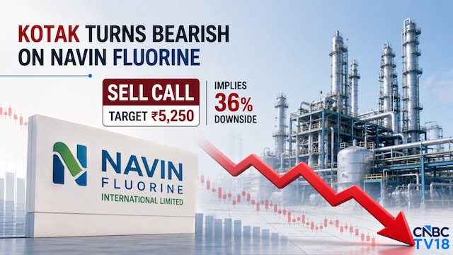 Navin Fluorine shares fall after Kotak turns bearish with 'Sell' call, sees 36% downside Navin Fluorine shares fall after Kotak turns bearish with 'Sell' call, sees 36% downside