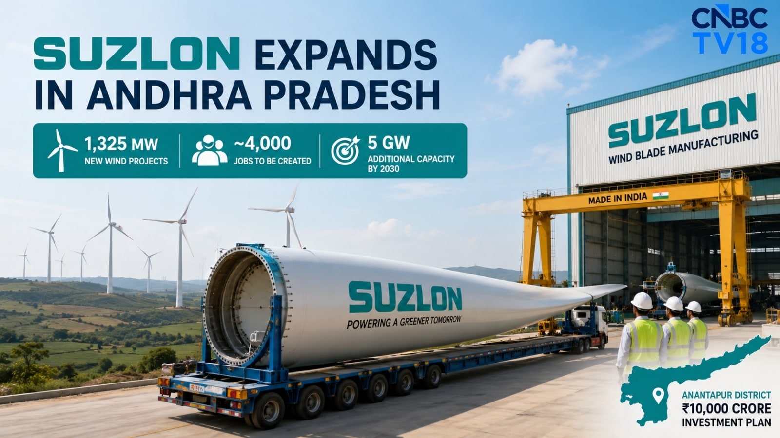 Suzlon to invest ₹10,000 crore in Andhra wind projects; Nara Lokesh to inaugurate new blades
