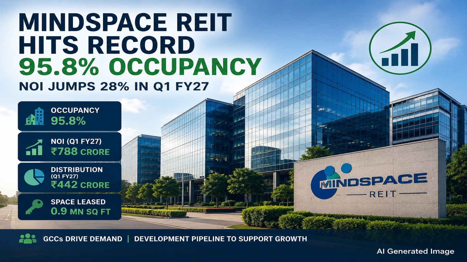 Mumbai-based Mindspace REIT hits record 95.8% occupancy; NOI jumps 28% in Q1 FY27