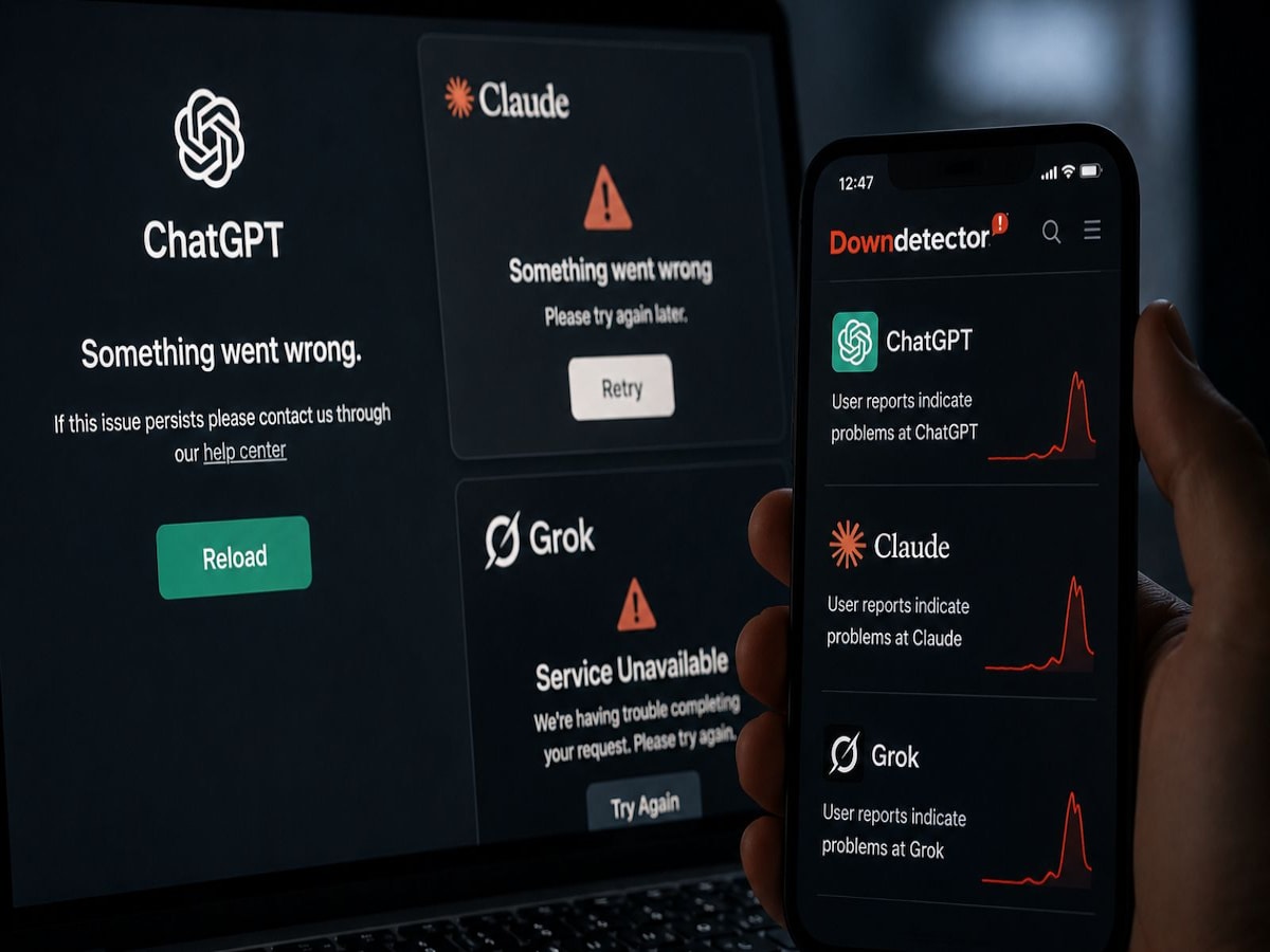 ChatGPT, Claude and Grok down? Users report widespread outages across major AI platforms - CNBC TV18