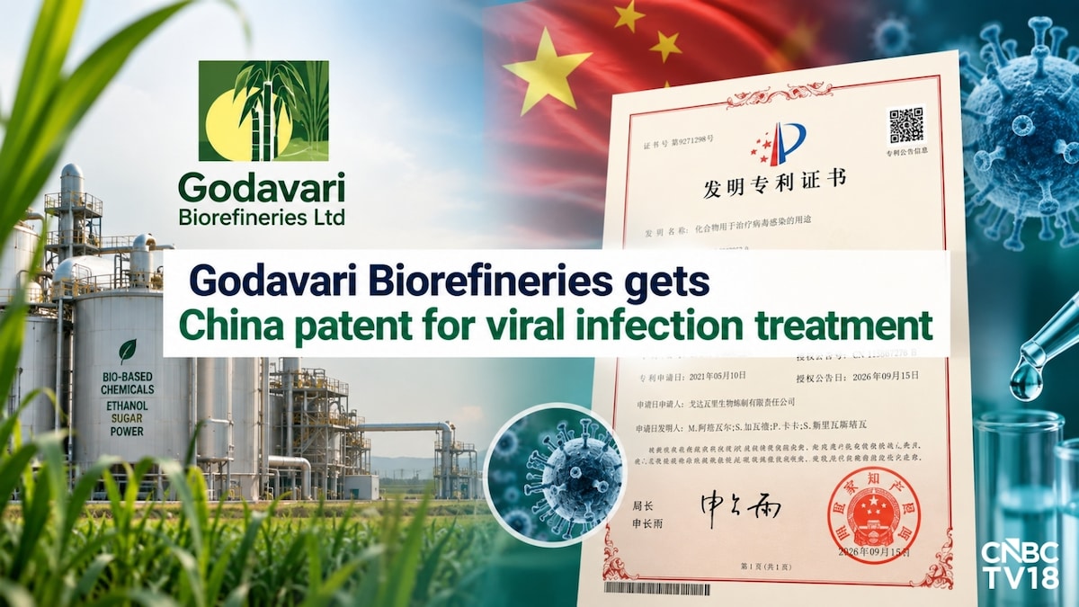 Godavari Biorefineries shares surge 13% after China grants patent for viral infection treatment