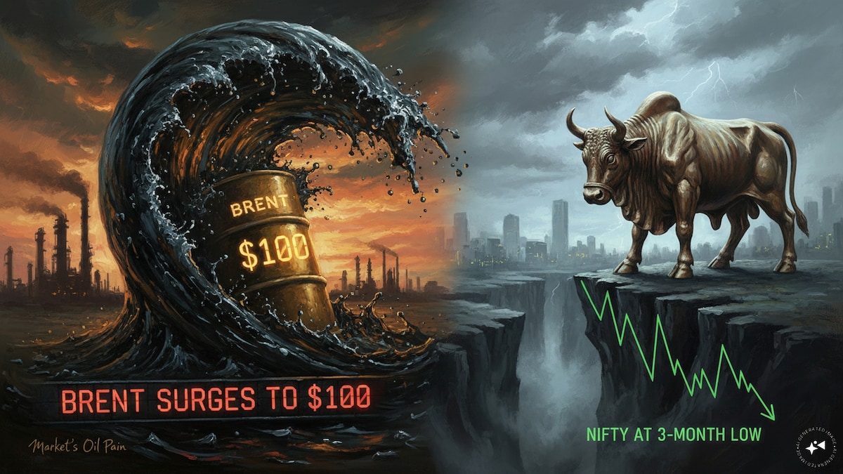 Market’s oil pain: Brent surges to $100, Nifty at 3-month low
