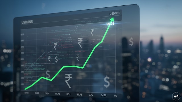 Rupee opens stronger at 95.75 against dollar; importer demand caps gains Rupee opens stronger at 95.75 against dollar; importer demand caps gains