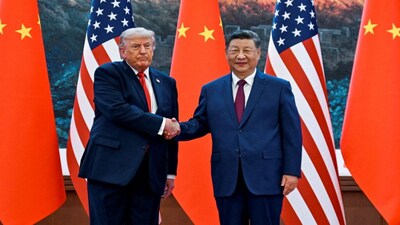 FILE PHOTO: The scene as U.S. President Donald Trump participates in events at the Great Hall of the People and does a greeting with the President of the People’s Republic of China Xi Jinping May 14, 2026, in Beijing China during a trip focused on trade, regional security, and strengthening bilateral ties between the world’s two largest economies. Kenny Holston/Pool via REUTERS TPX IMAGES OF THE DAY/File Photo