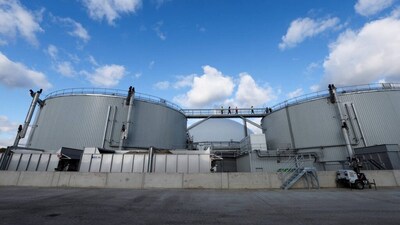 A general view of the new AstraZeneca biogas plant that will produce biogas from organic waste in Grantham, Lincolnshire, Britain, February 27, 2025. REUTERS/Chris Radburn
