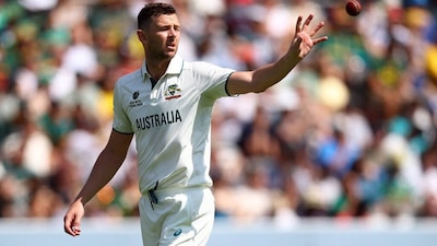 Cricket - 2025 ICC World Test Championship Final - South Africa v Australia - Lord's Cricket Ground, London, Britain - June 14, 2025 Australia's Josh Hazlewood in action Action Images via Reuters/Andrew Boyers
