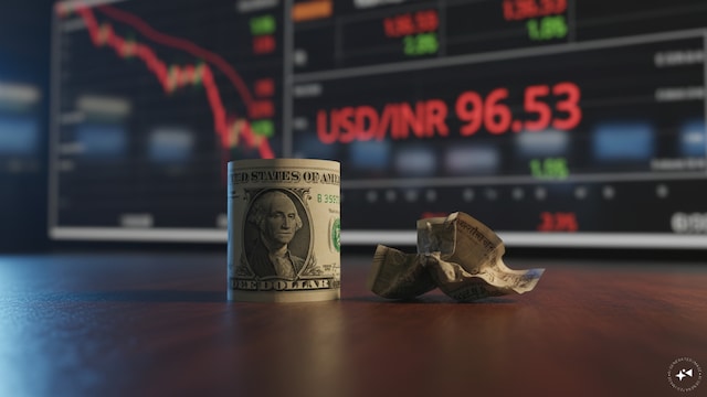 Rupee hits 2-month low of 96.53 against dollar after RBI rate hike