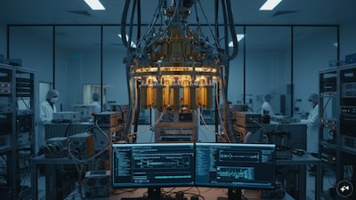 A quantum computer. (Image AI generated)