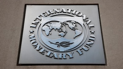 FILE PHOTO: A view of the International Monetary Fund (IMF) logo at its headquarters in Washington, D.C., U.S., November 24, 2024. REUTERS/Benoit Tessier/File Photo