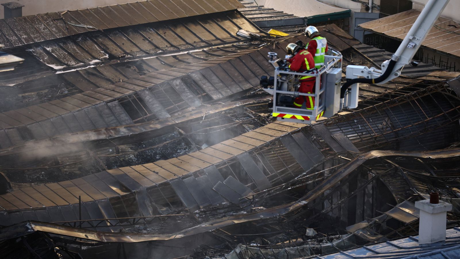Paris fire destroys city’s oldest covered food market – See pics