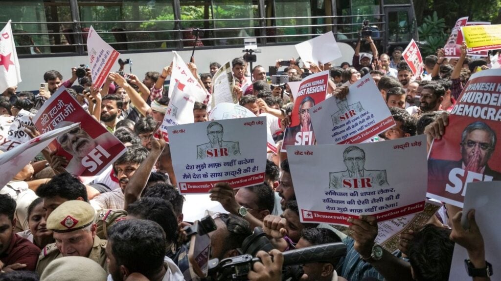 Protesters detained in Delhi during demonstration seeking CEC's resignation