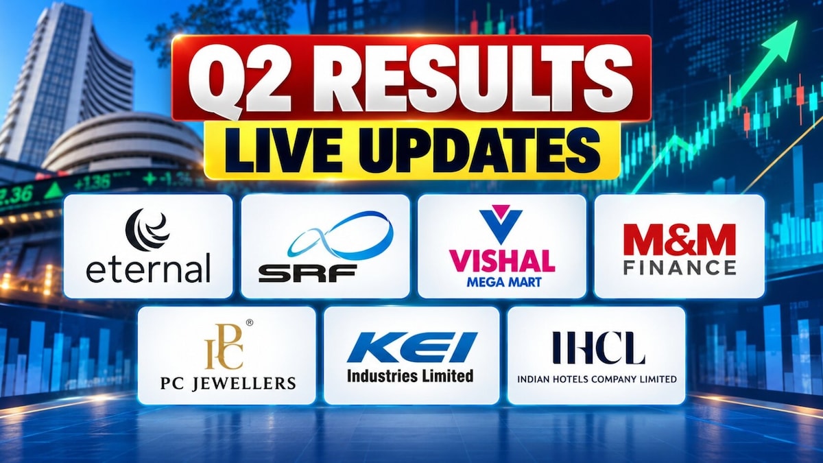 Q2 Results LIVE Updates: L&T Tech shares surge 12%, Bajaj Finance down 3%; Eternal, SRF report today
