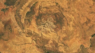 NASA satellite captures ancient crater in Australia. (Image credit NASA)