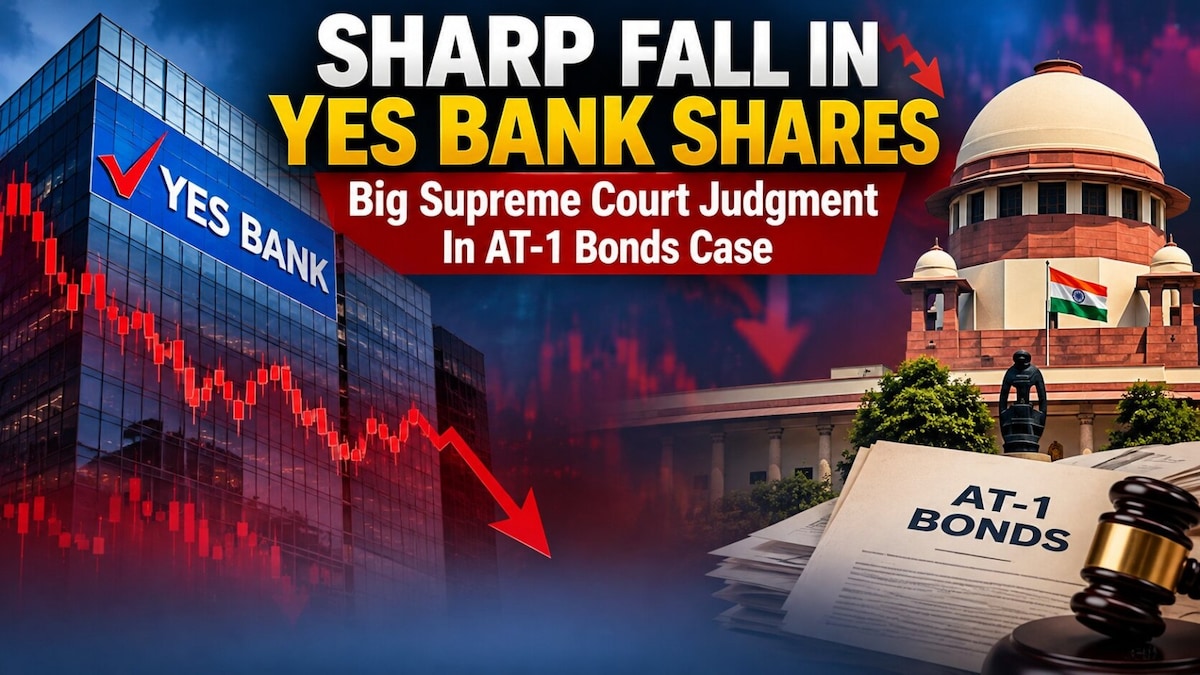 Yes Bank share price sees sharp fall of over 8% after Supreme Court ruling on ₹8,400 crore AT-1 bond write-off