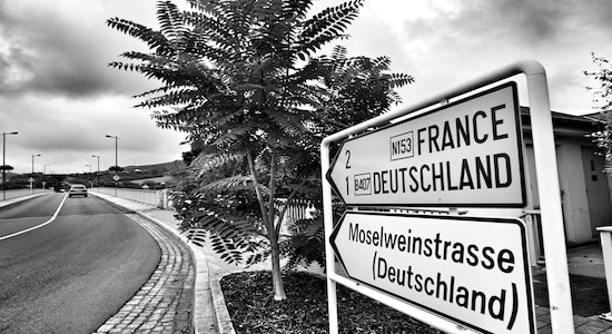 The border with seperates Luxembourg Germany and France at Schengen. A motorroad, it was heavily damaged during the WW2