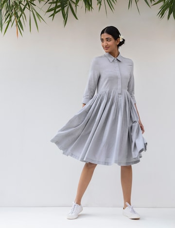 Nicobar - Pleated Shirt Dress - Grey