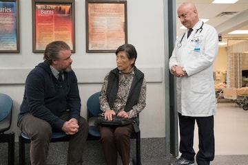Tyler Labine as Dr. Iggy Frome, Wai Ching Ho as June Chiang and Anupam Kher as Dr. Vijay Kapoor. Photo by Virginia Sherwood/NBC