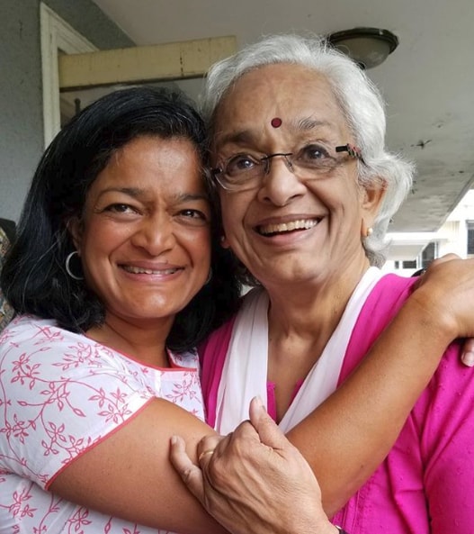 Rep. Pramila Jayapal with her mother.