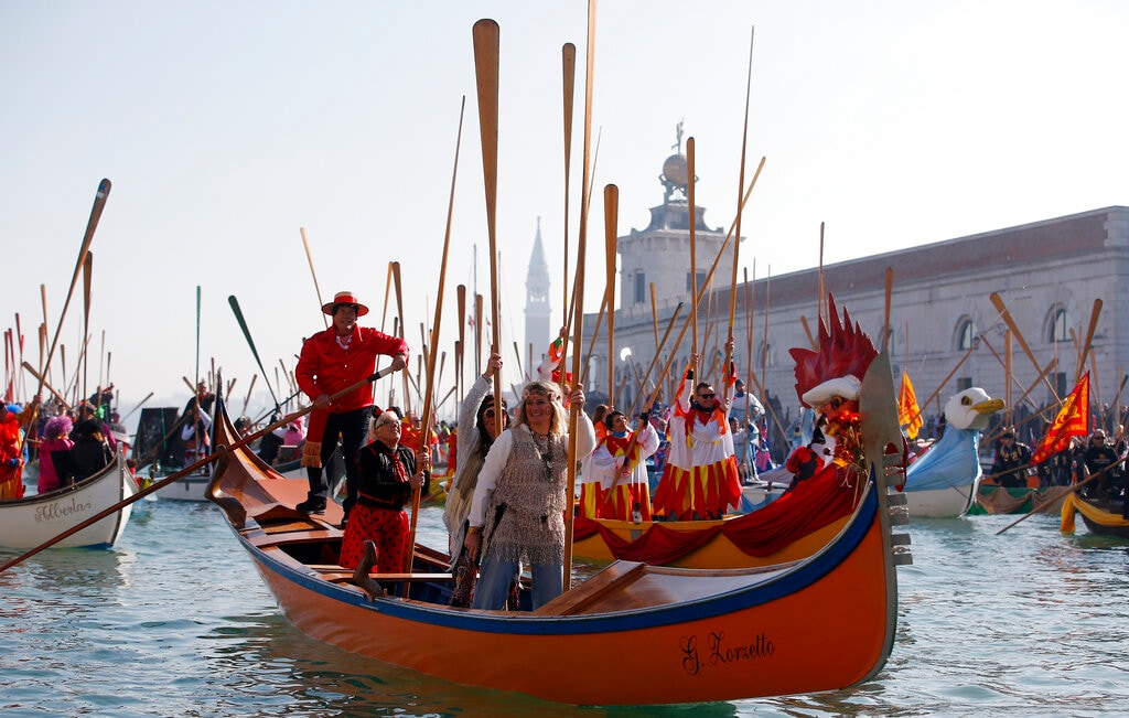 Carnival of Venice A parade on the gondolas