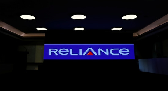 A logo of Reliance Group is seen at Reliance Center in Mumbai