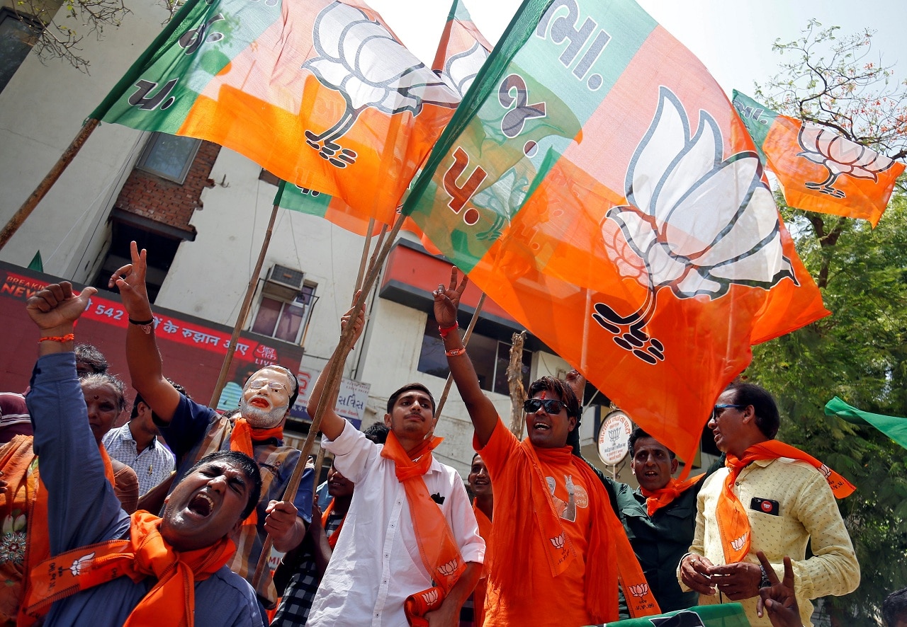 Lok Sabha Election Results: BJP party workers celebrate as early trends show clear ...