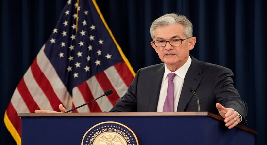 FILE PHOTO: Federal Reserve Chairman Jerome Powell holds a news conference following a two-day Federal Open Market Committee meeting in Washington FILE PHOTO: Federal Reserve Chairman Jerome Powell holds a news conference following a two-day Federal Open Market Committee meeting in Washington